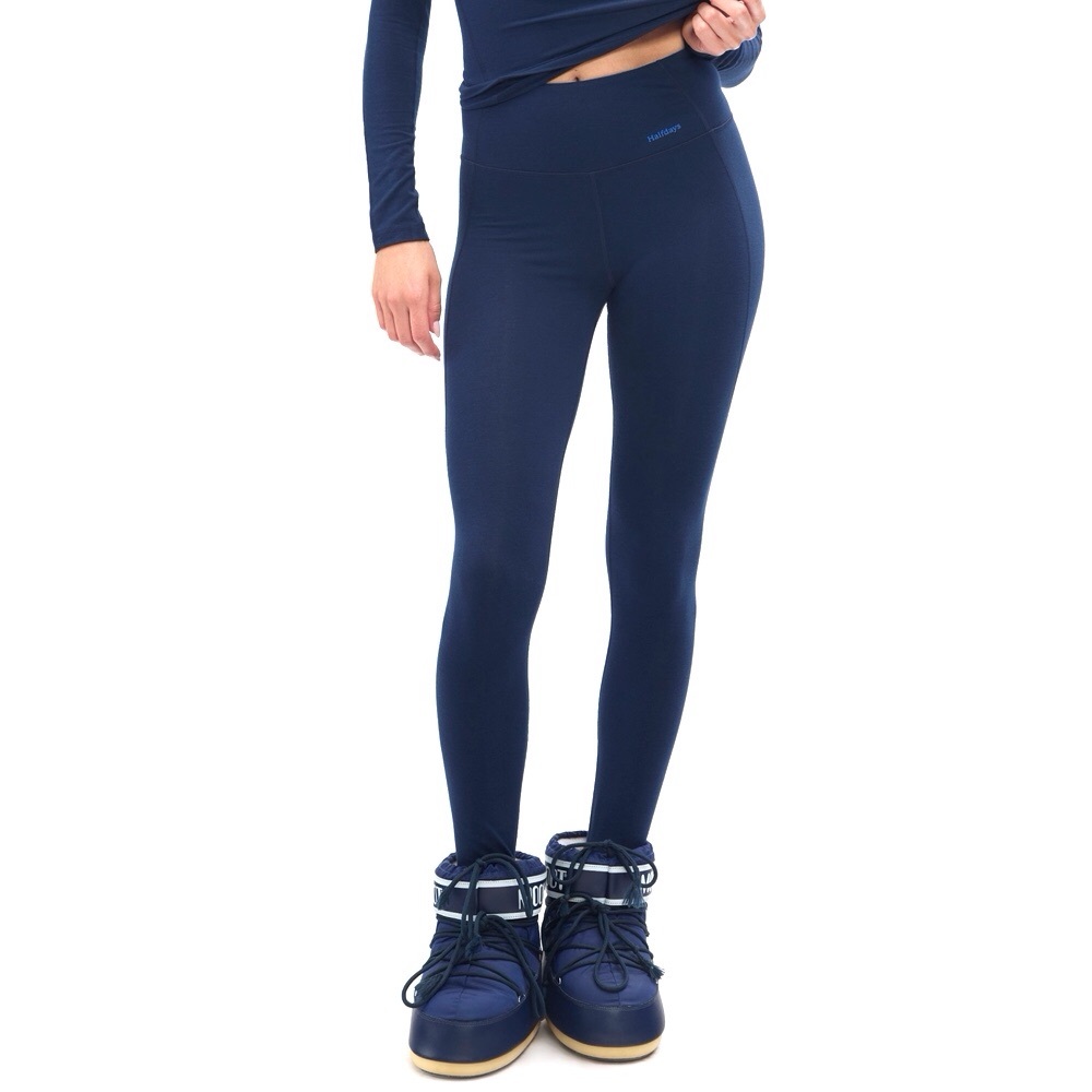 Halfdays Blue Bamboo Merino Wool Blend Full Length Breathable Legging Size XL